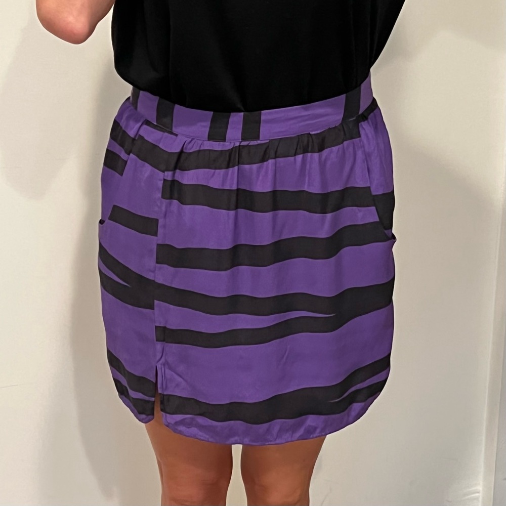 Purple and black mini skirt